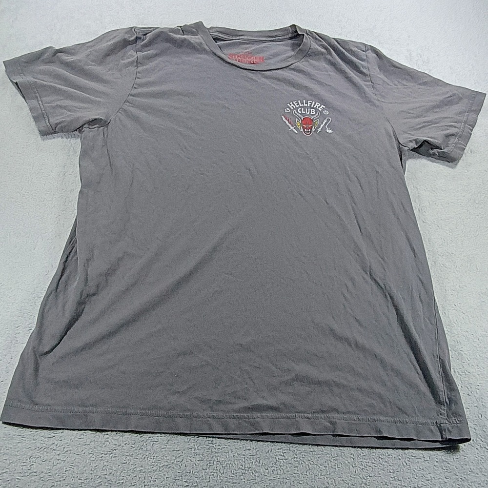 Netflix Mens Stranger Things Hellfire Club Gray XL Graphic T-Shirt